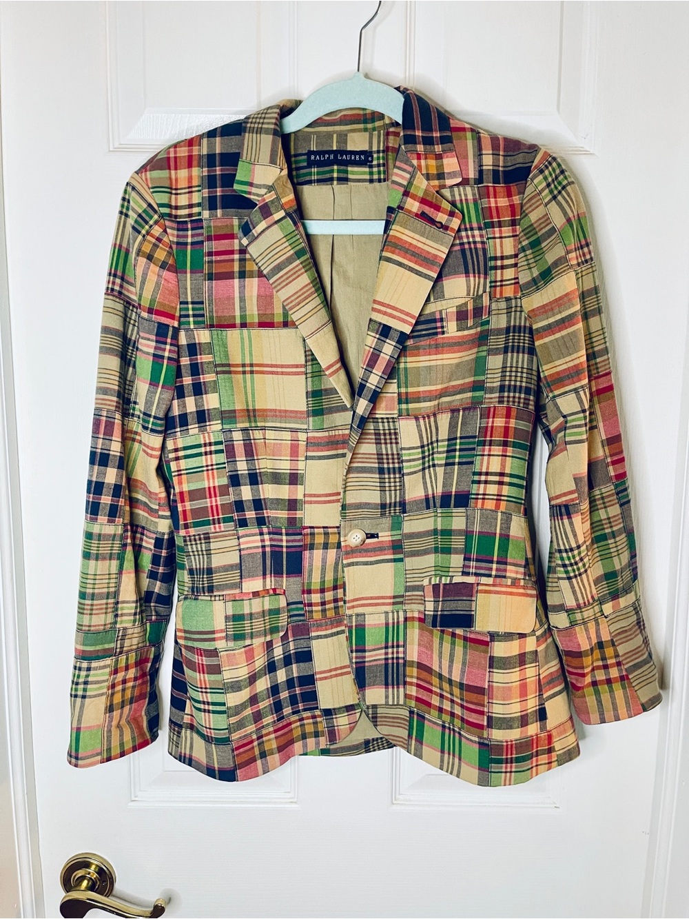 Ralph Lauren Madras Blazer - Beige, Red, Green, Navy, Pink
